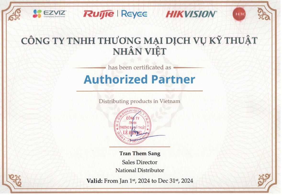 Chứng chỉ Hikvision